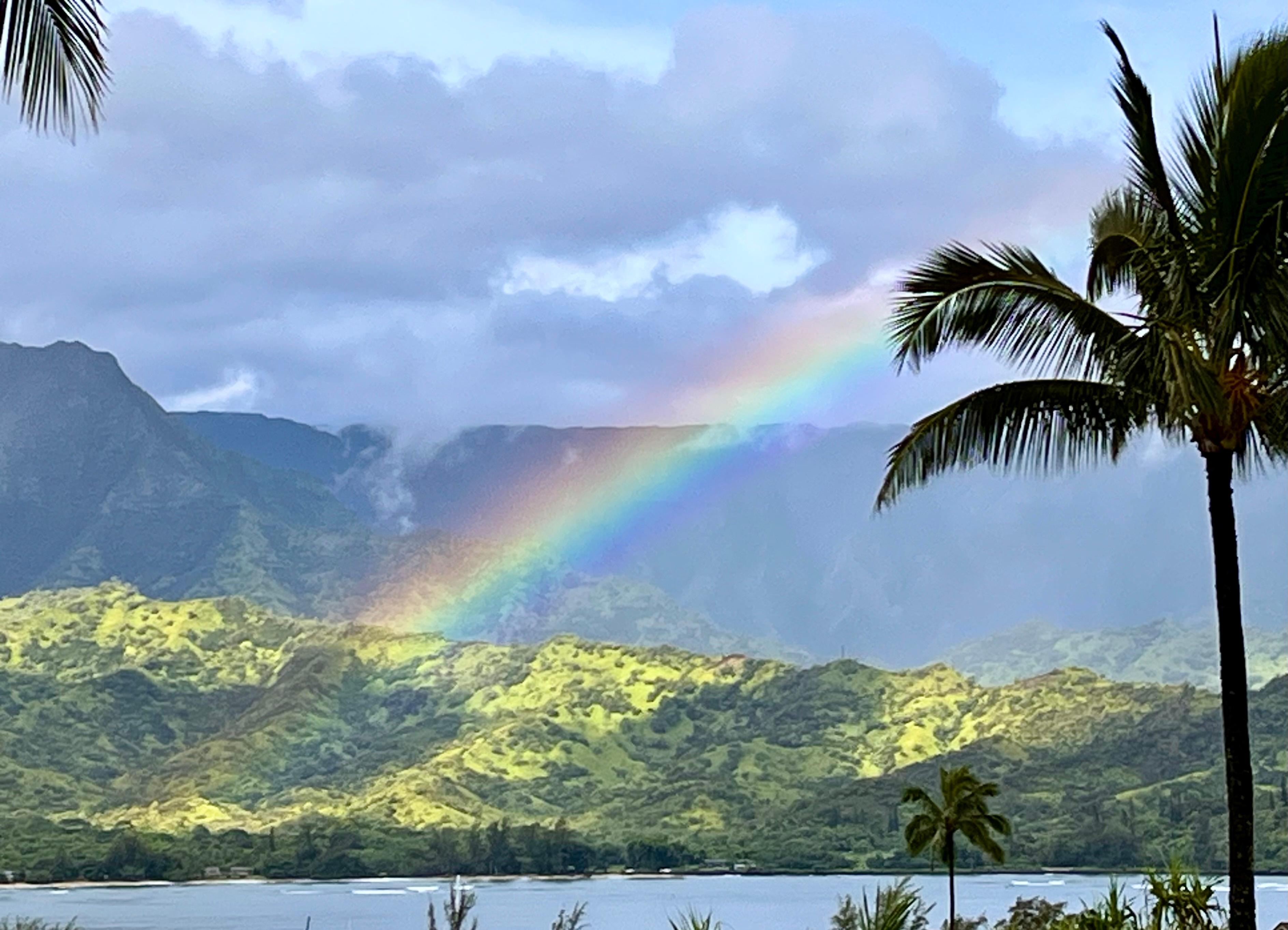 View from lanai toward Hanalei Bay
