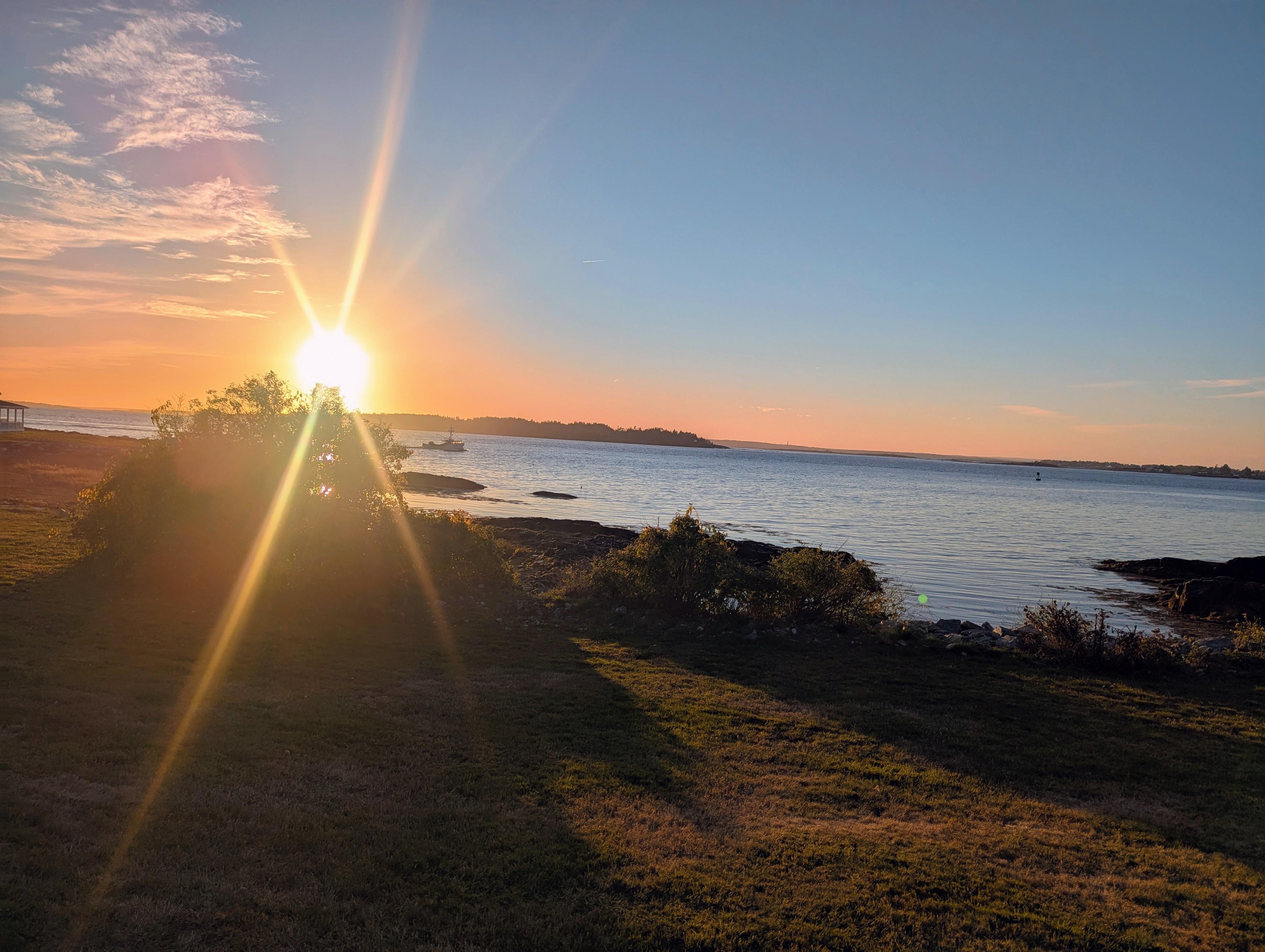 Sunset in front of the house