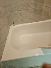 Mildew around bathtub