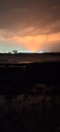 View at night from back balcony