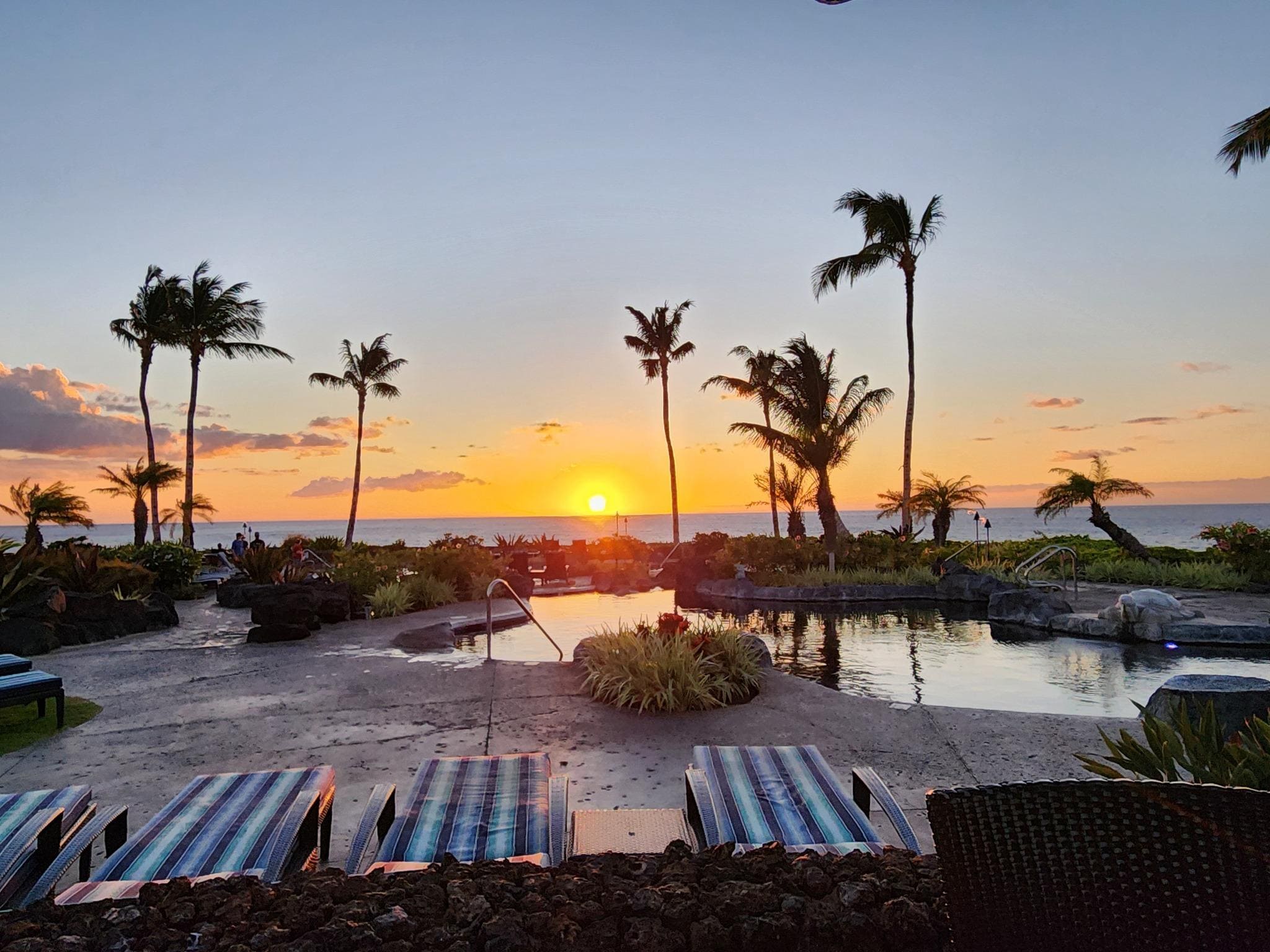 Halli Kai Pool at Sunset