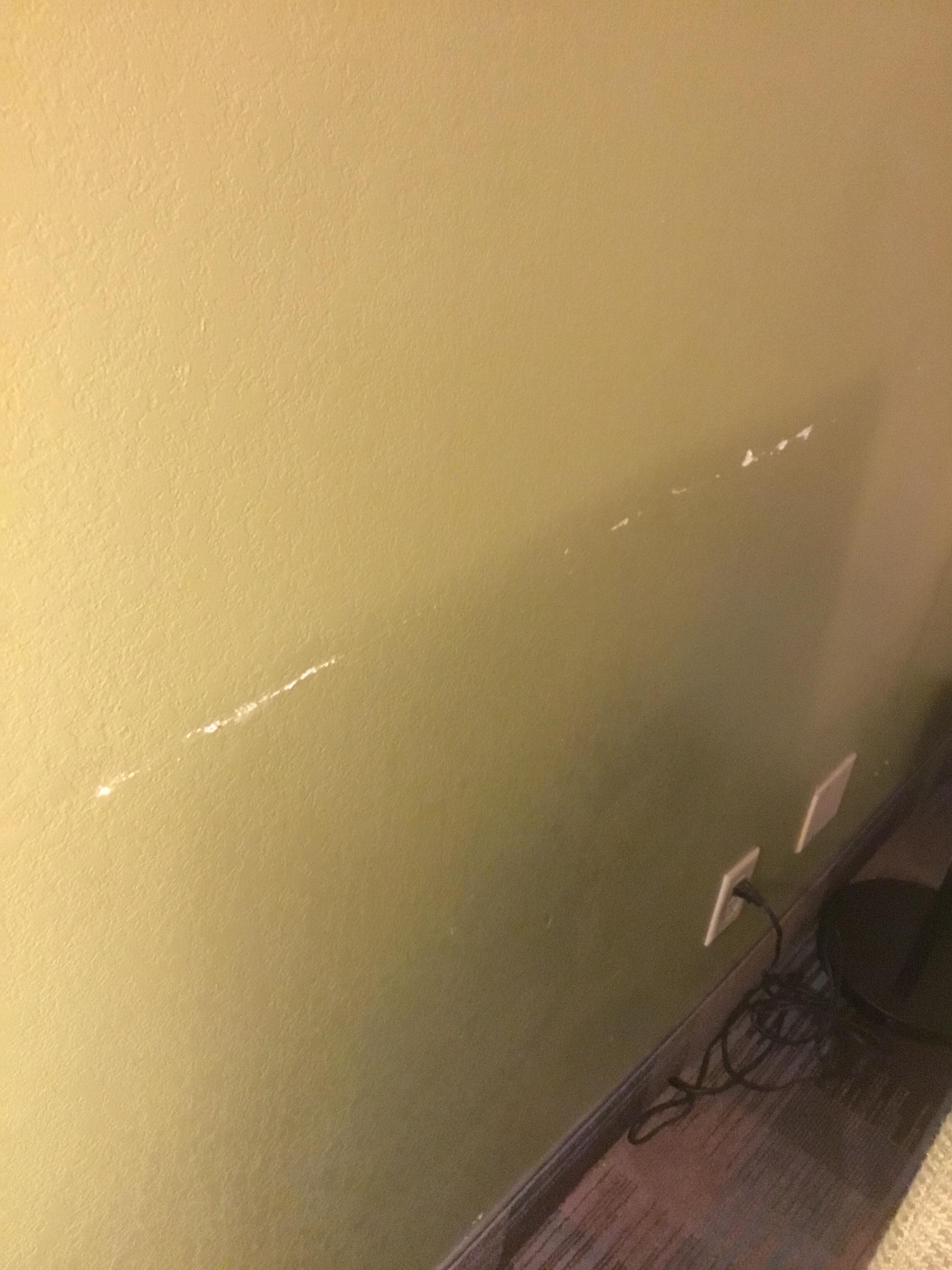 Cuts into the wall
