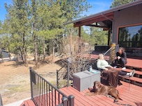 Relaxing on huge deck
