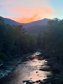 Gorgeous sunset at the South Toe River bridge