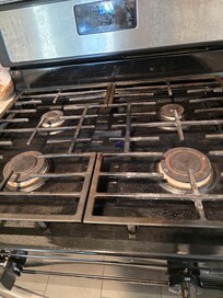 Gas stove top upon our arrival