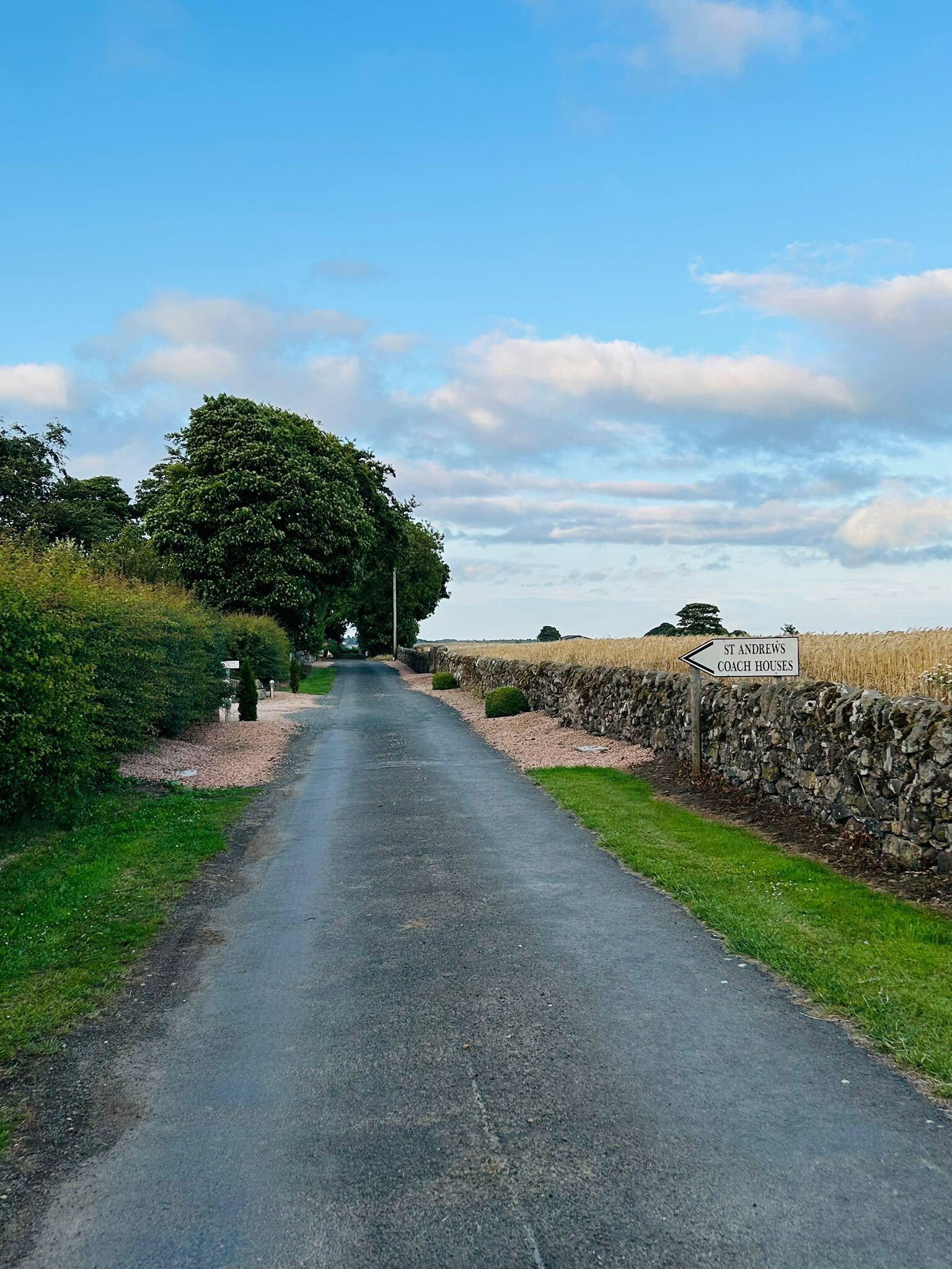 Drive up to cottages. 
