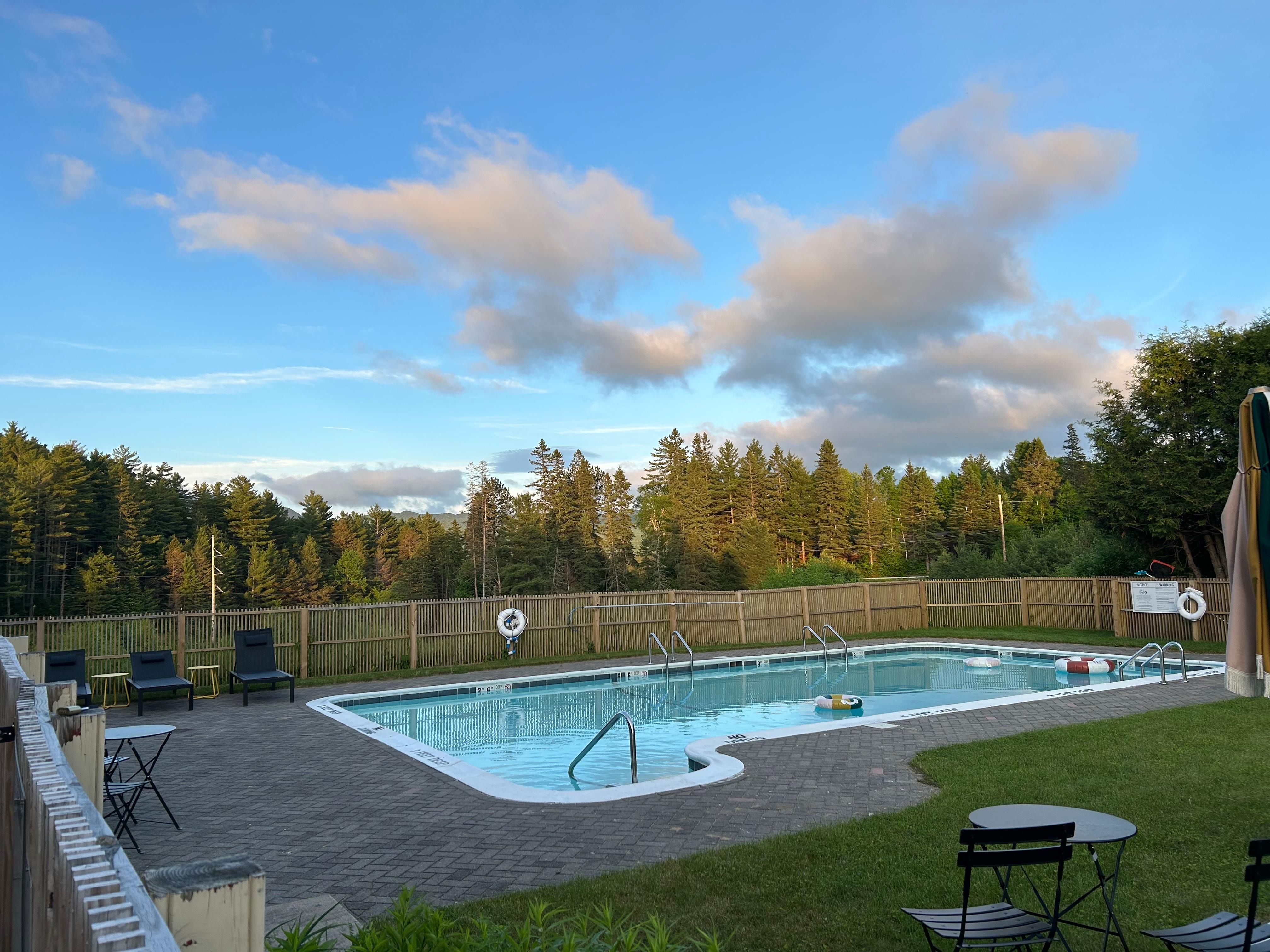 Beautiful pool. 8ft deep on one side.