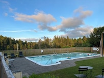 Beautiful pool. 8ft deep on one side.
