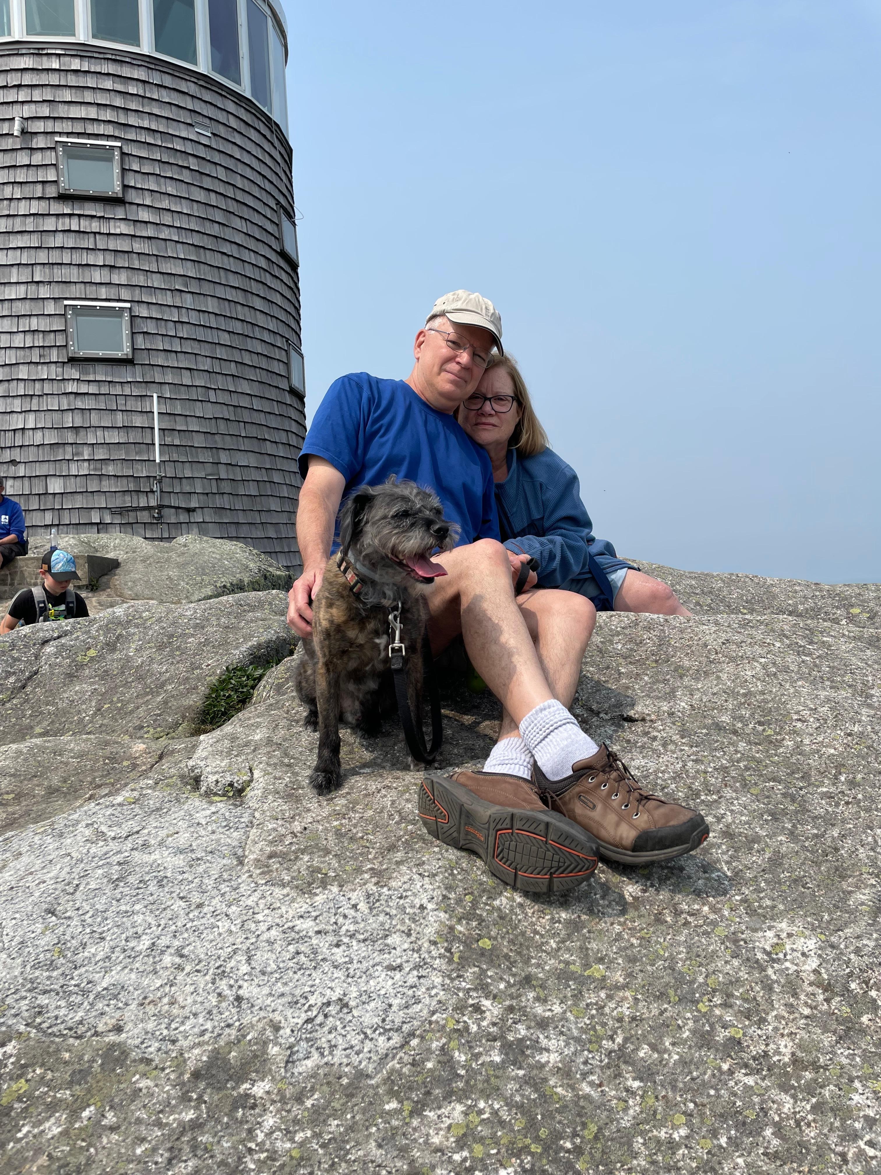 On Whiteface with our old dog, Watson.