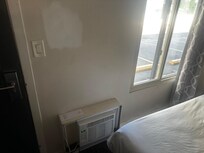 Filthy area near door.