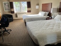 Old building but clean, updated bedding