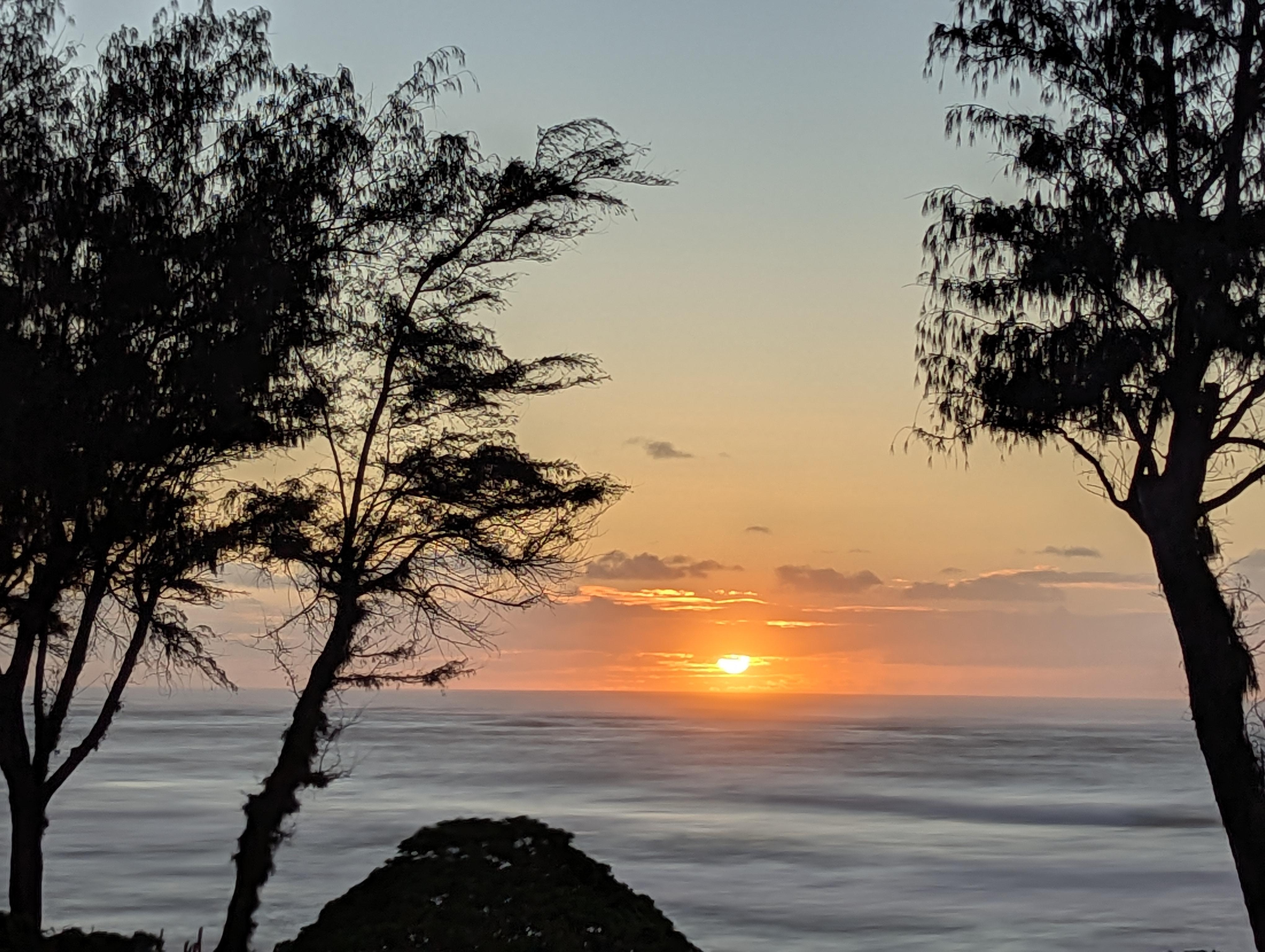 Sunrise from oceanfront room