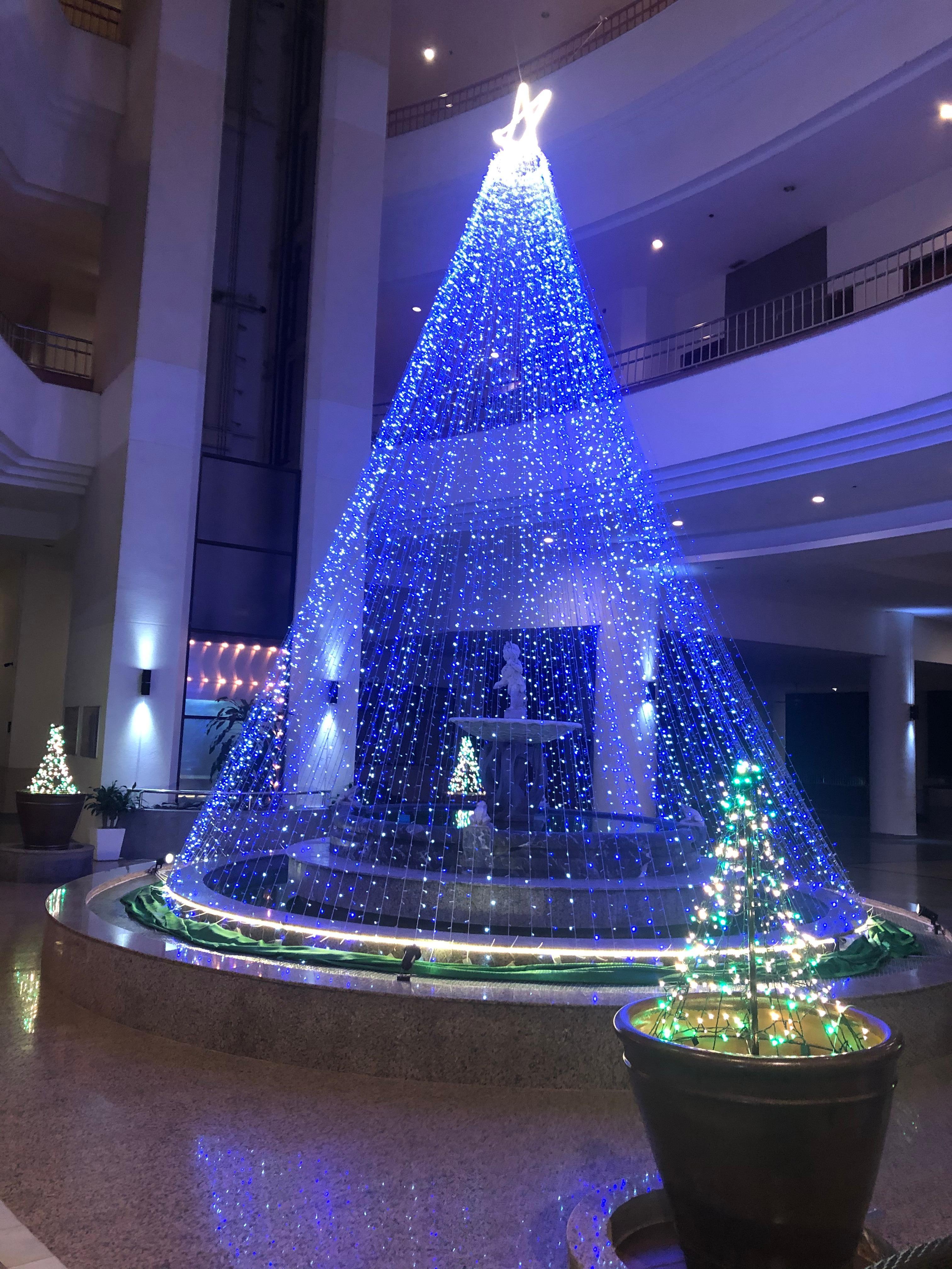 Christmas tree in huge lobby