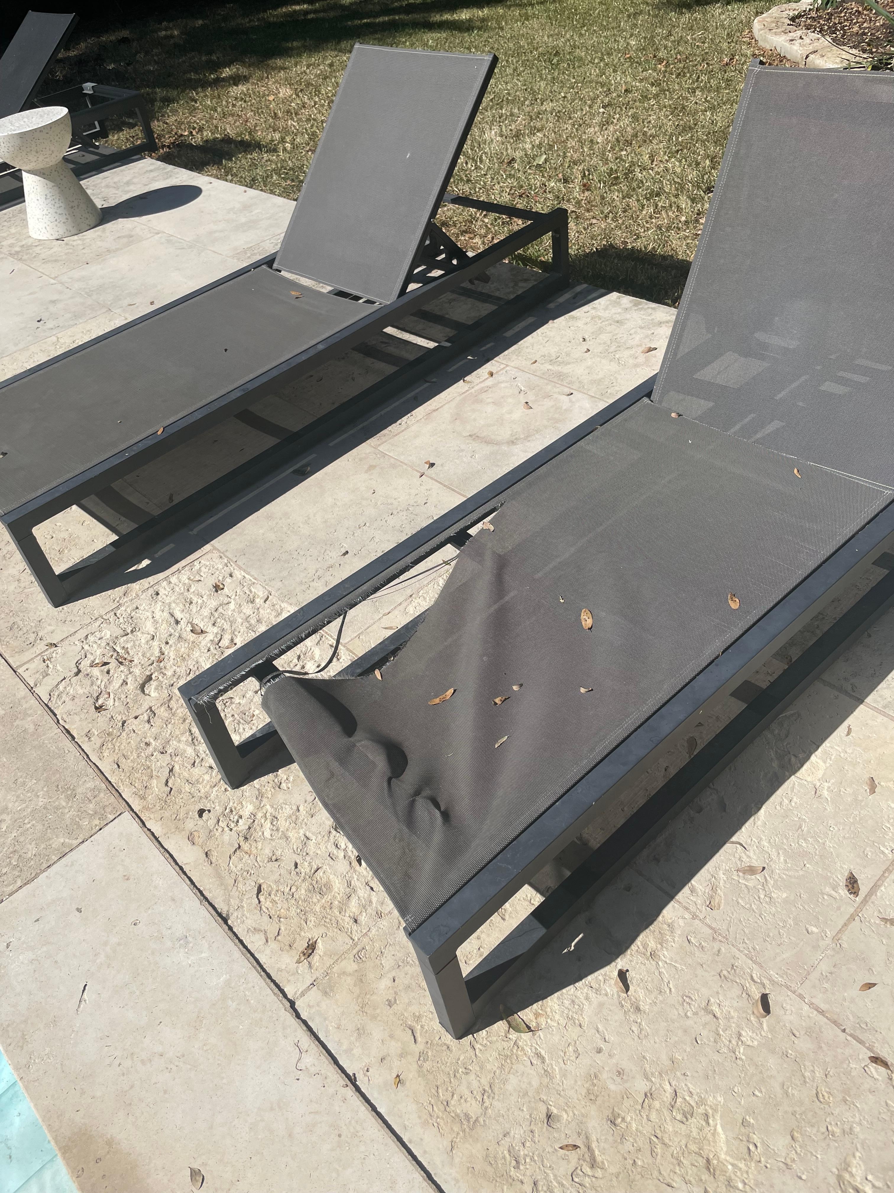 lounge chair ripped