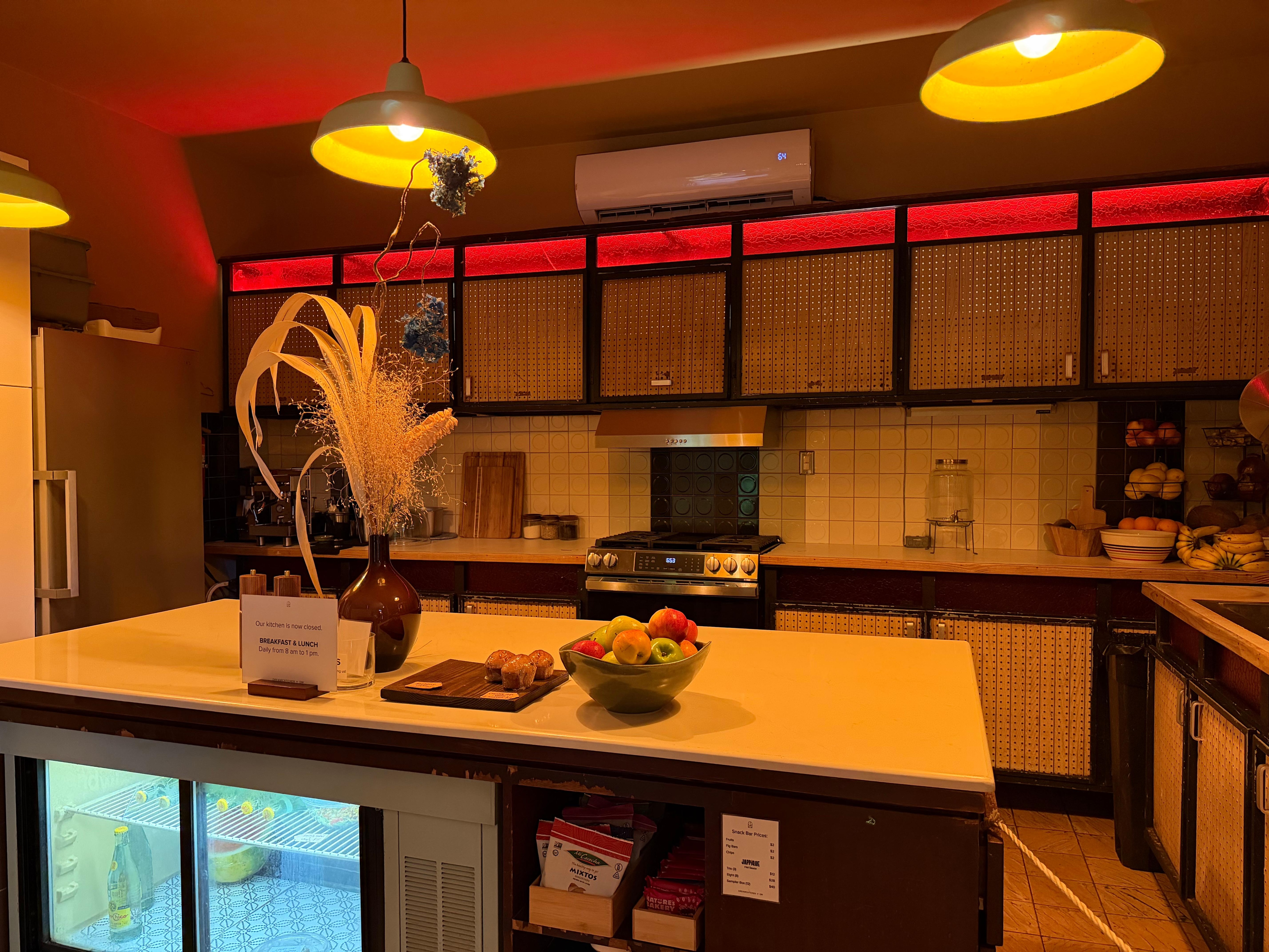 Kitchen area where they cook meals throughout the day 