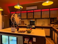 Kitchen area where they cook meals throughout the day