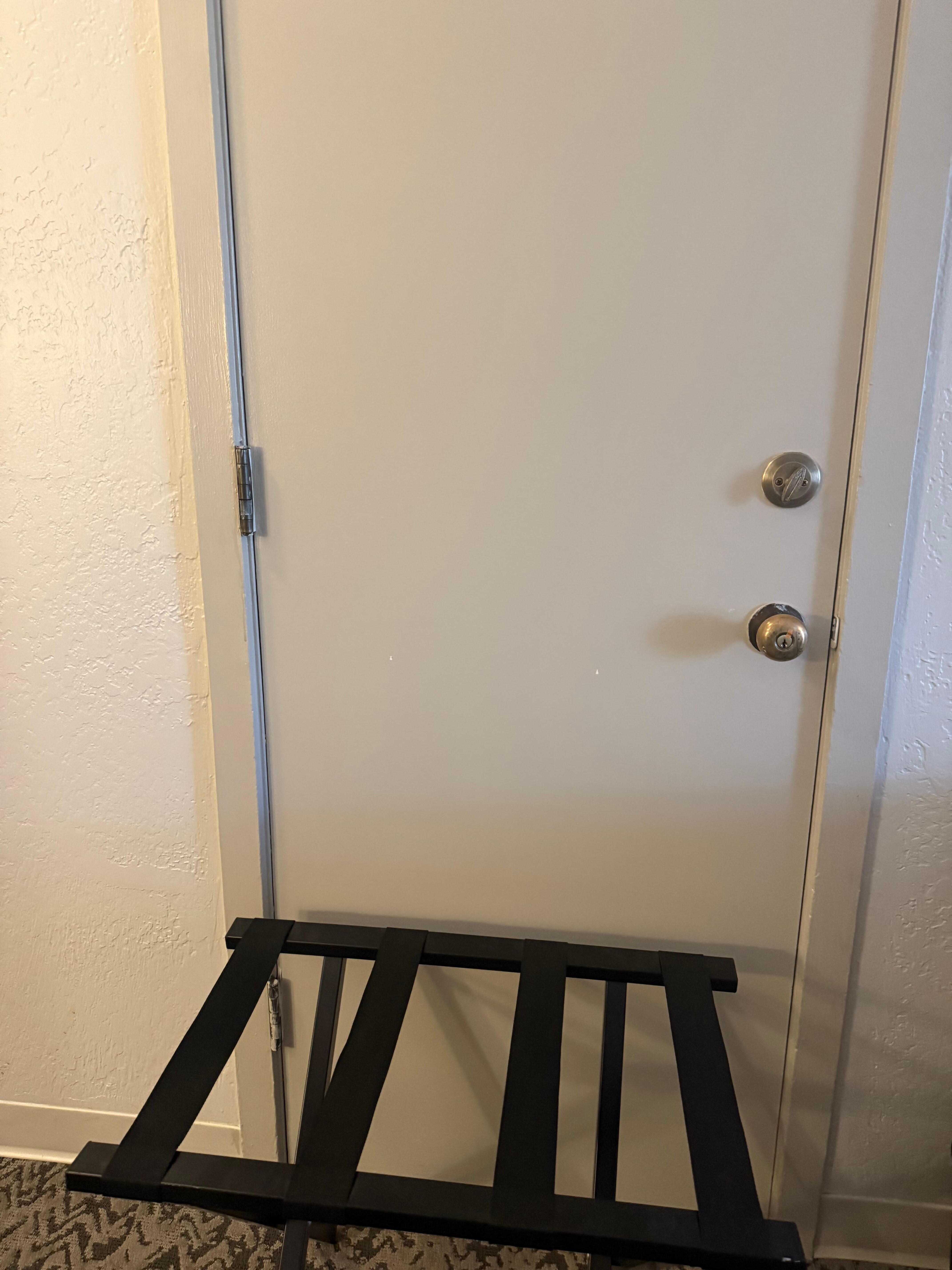 Tried to block the door with my luggage!