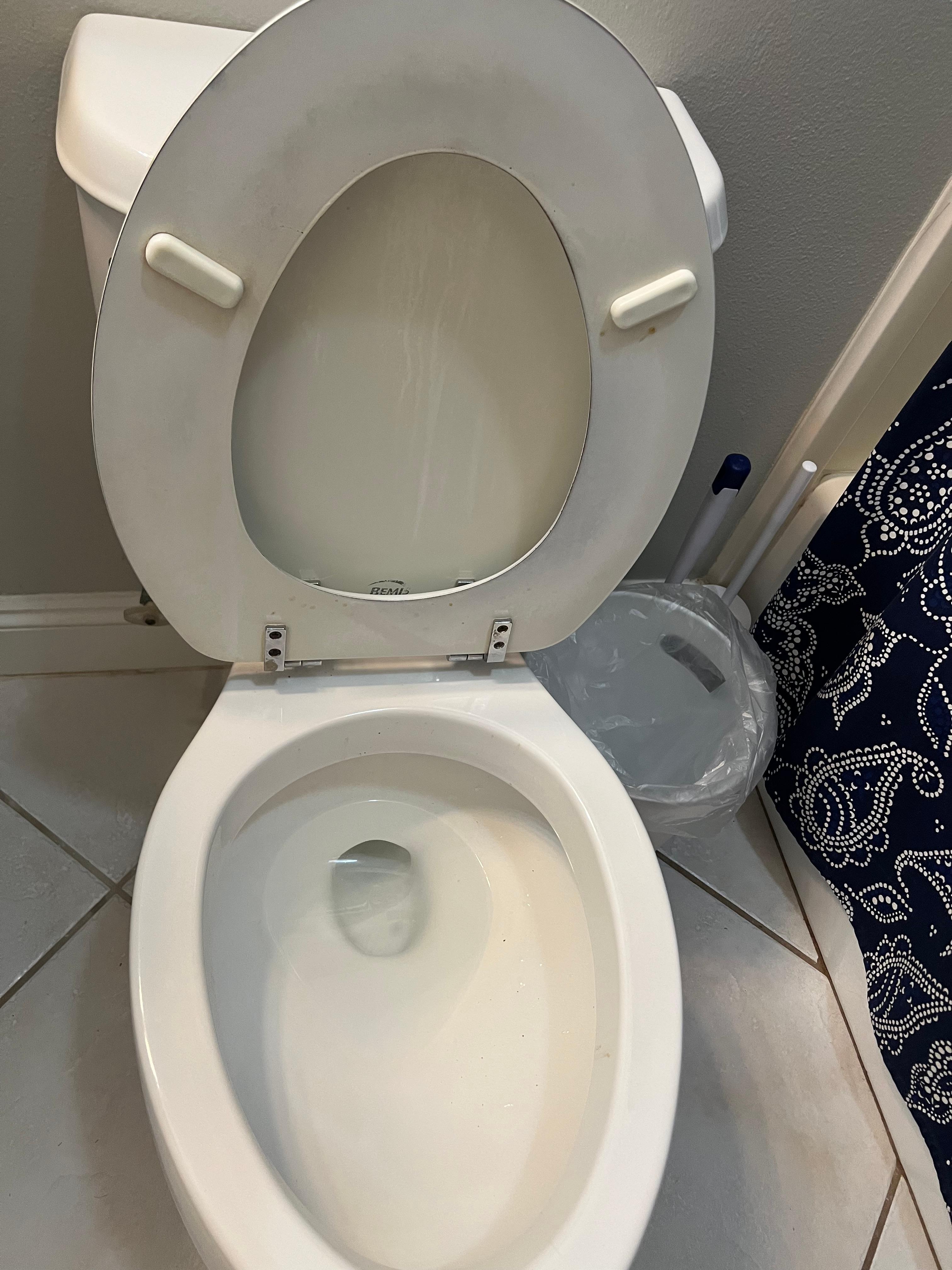 Toilet had not been sanitized prior to our visit. I had to clean nasty off lid and rim . Clearly not cleaned before our visit