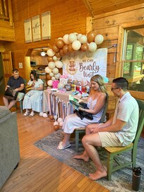 Plenty of space for a small family baby shower two new parents.