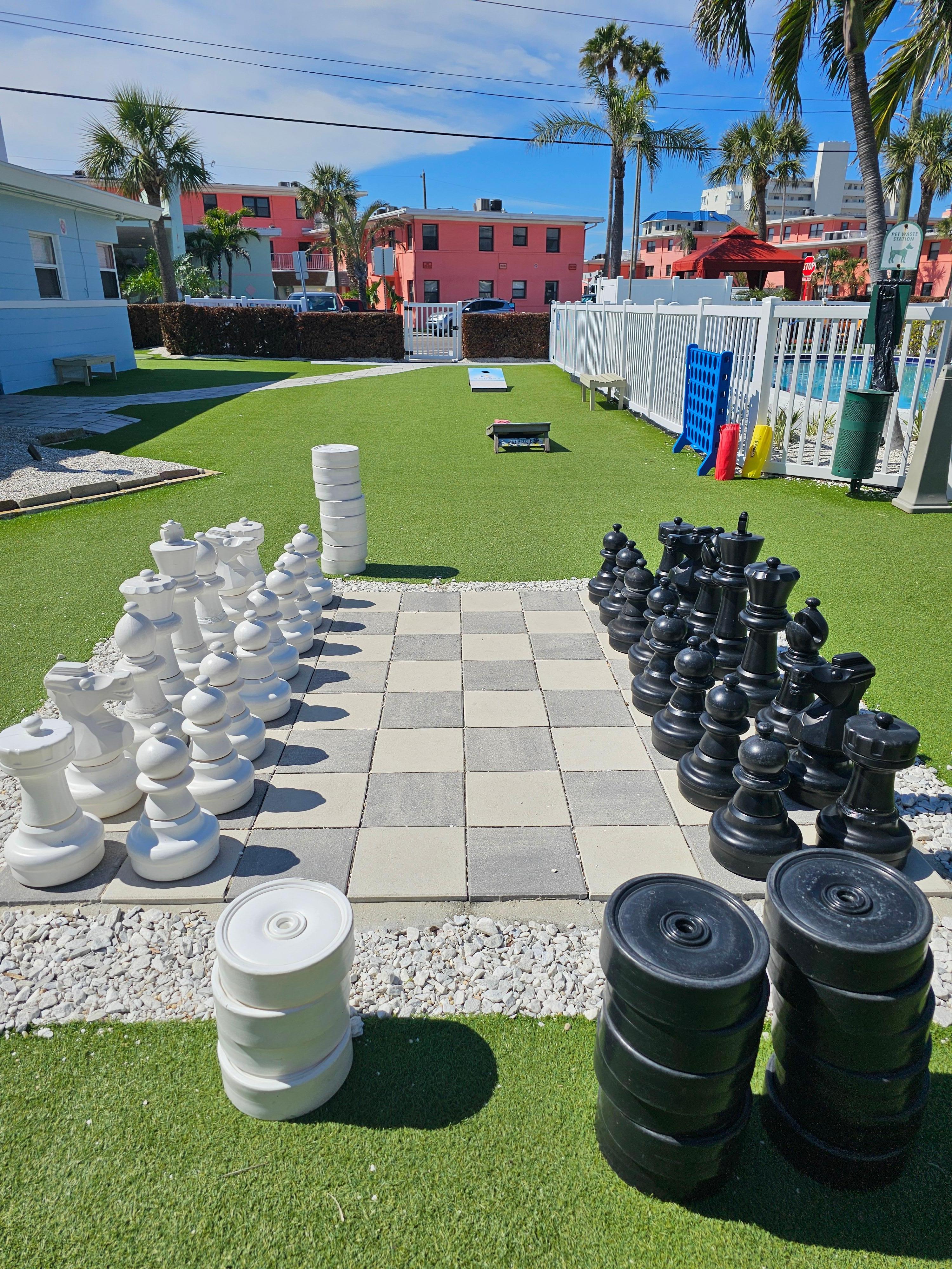 yard games next to 2nd pool.