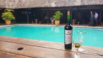 a drink at the pool, good selection of South African wines