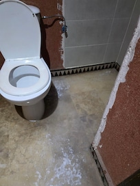 Overflowing bathroom after a shower