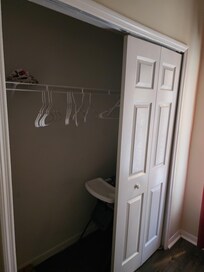 Missing closet, doors and bedroom.