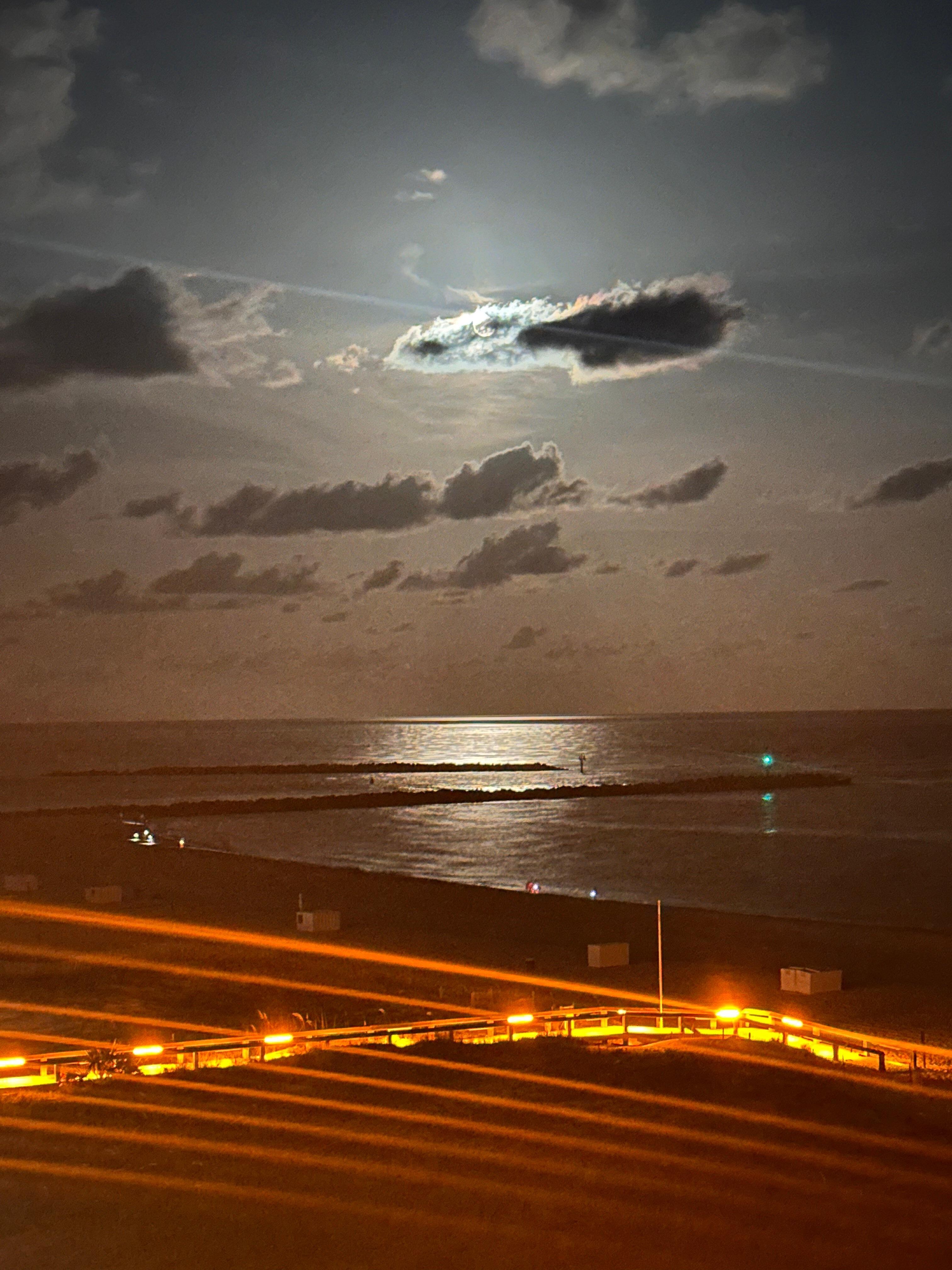 Beautiful moon lit night over the GUlf of America. Photo from the condos balcony!