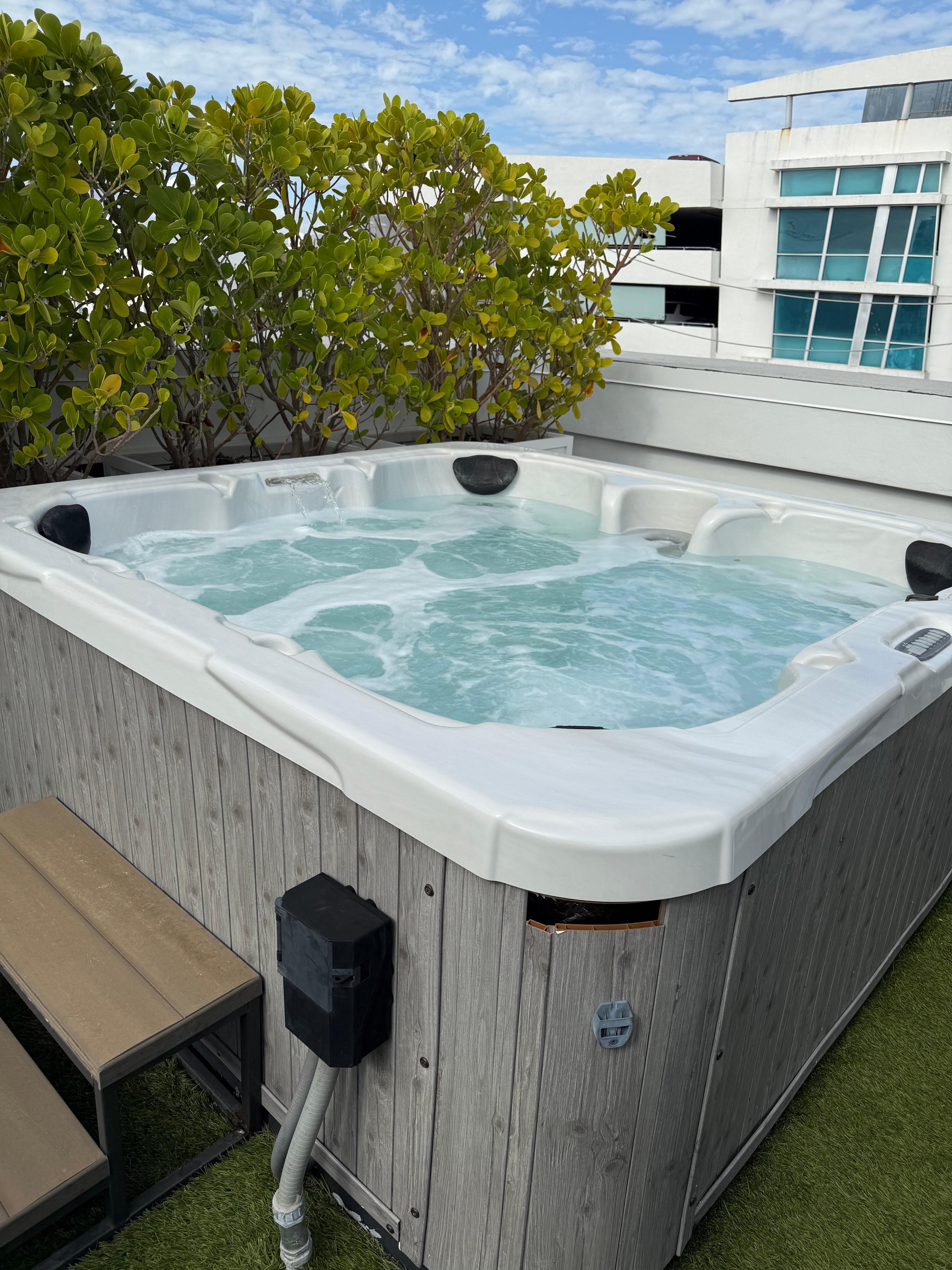 Probably care terrace with hot tub