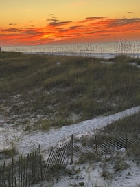 From the first floor balcony.