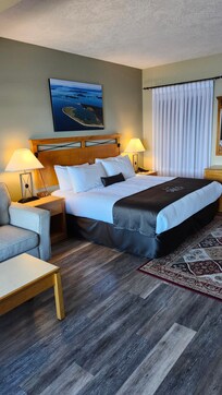 Very spacious
Also had kitchenette, dining table, TV, fireplace & sofa
