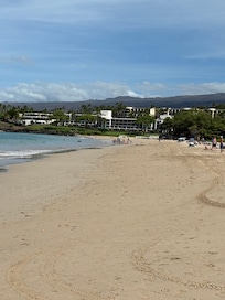 Looking from the beach towards the hotel