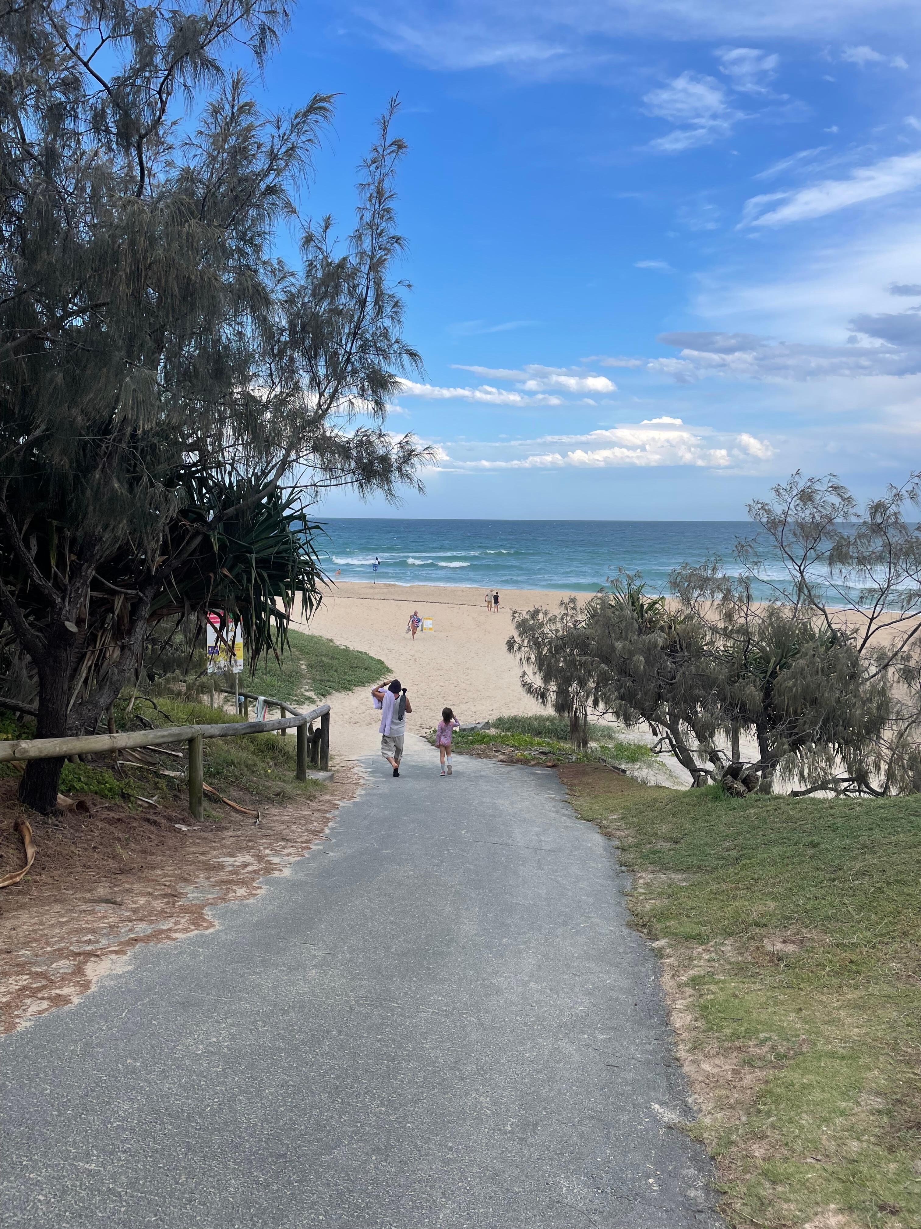 Sunshine beach 5 minute walk away