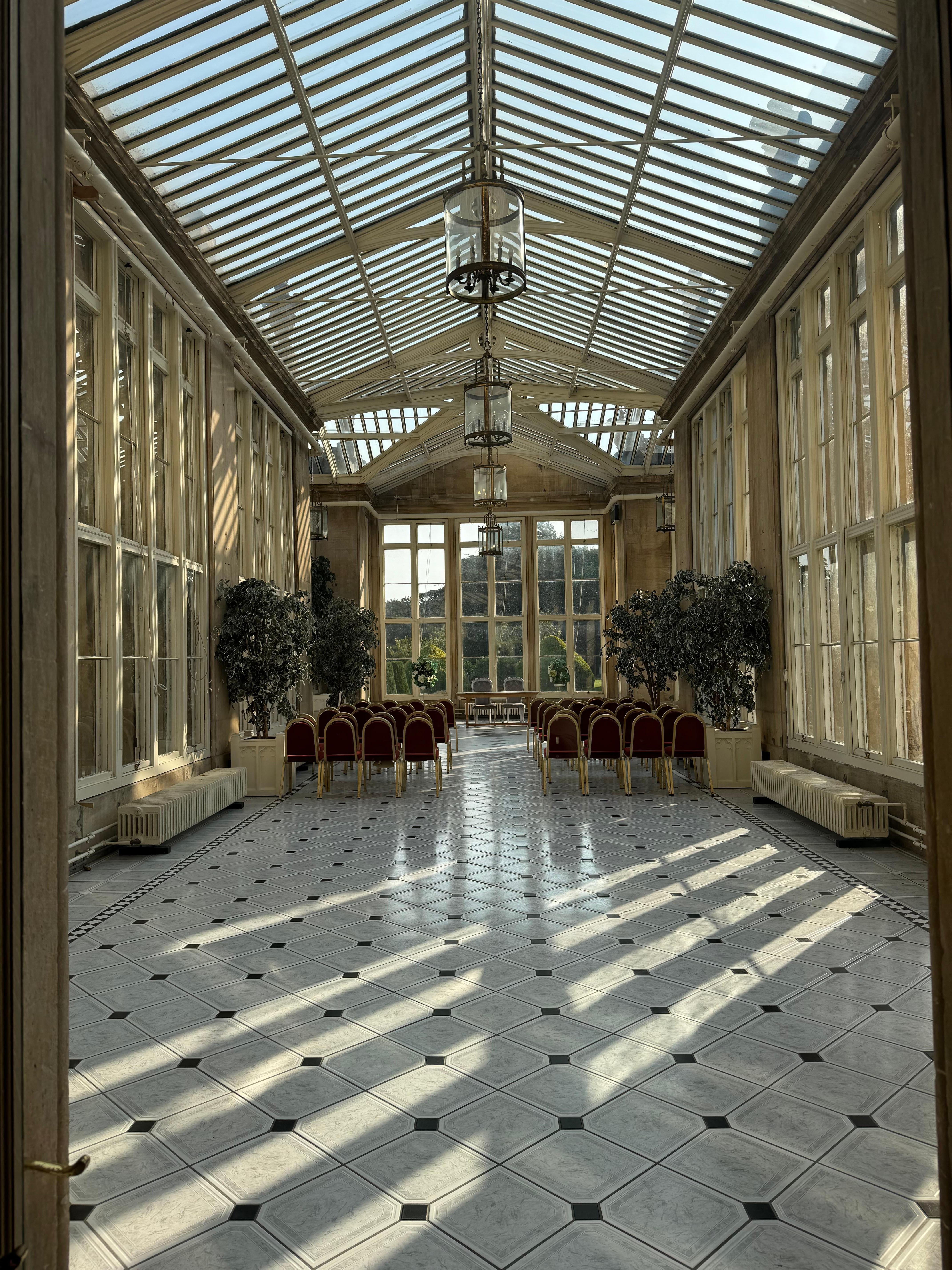 The library area ready for some presentations - frozen in time!