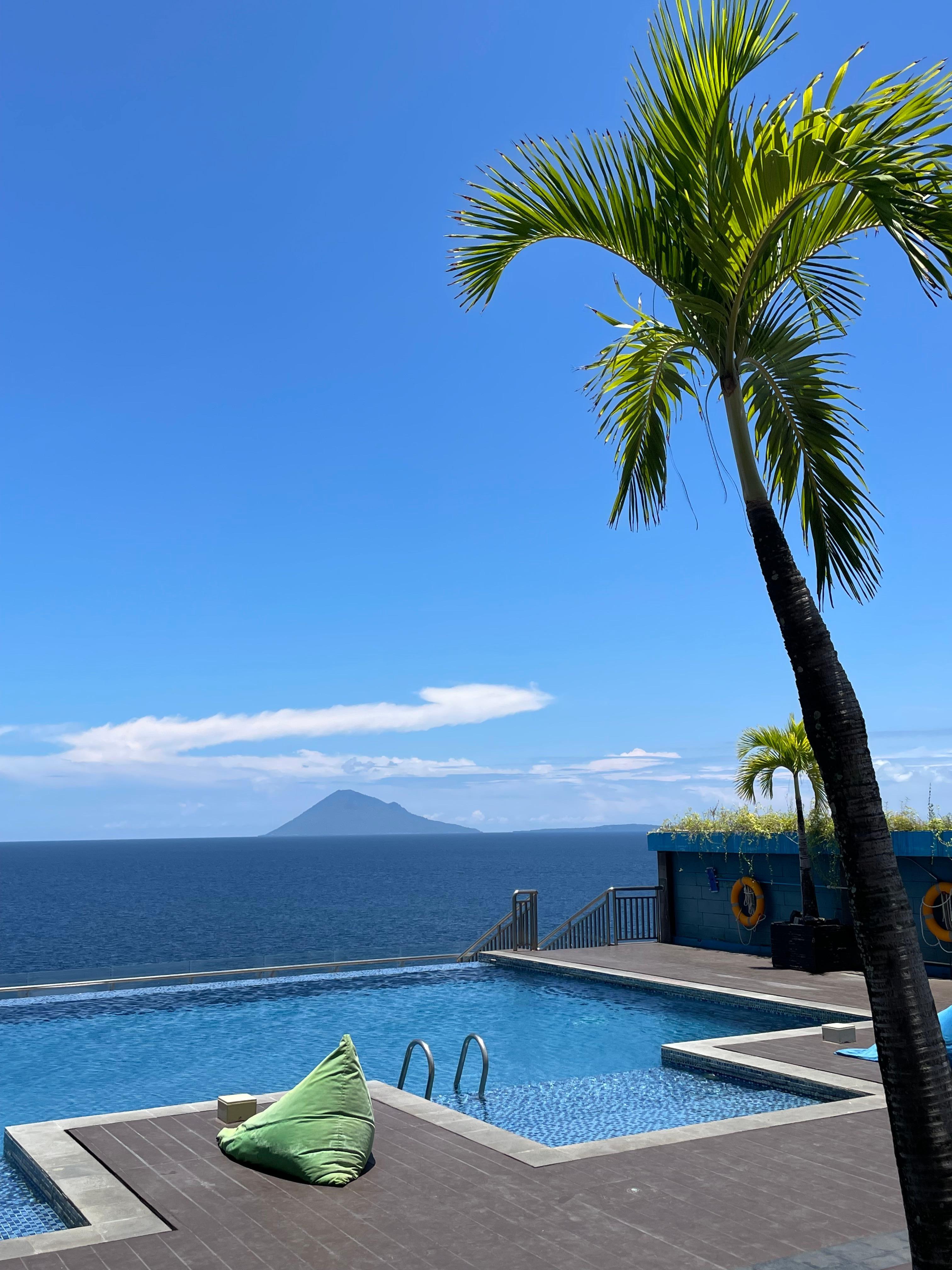 View of Mando Tua volcano from bar