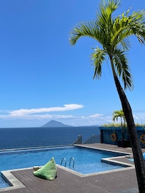 View of Mando Tua volcano from bar
