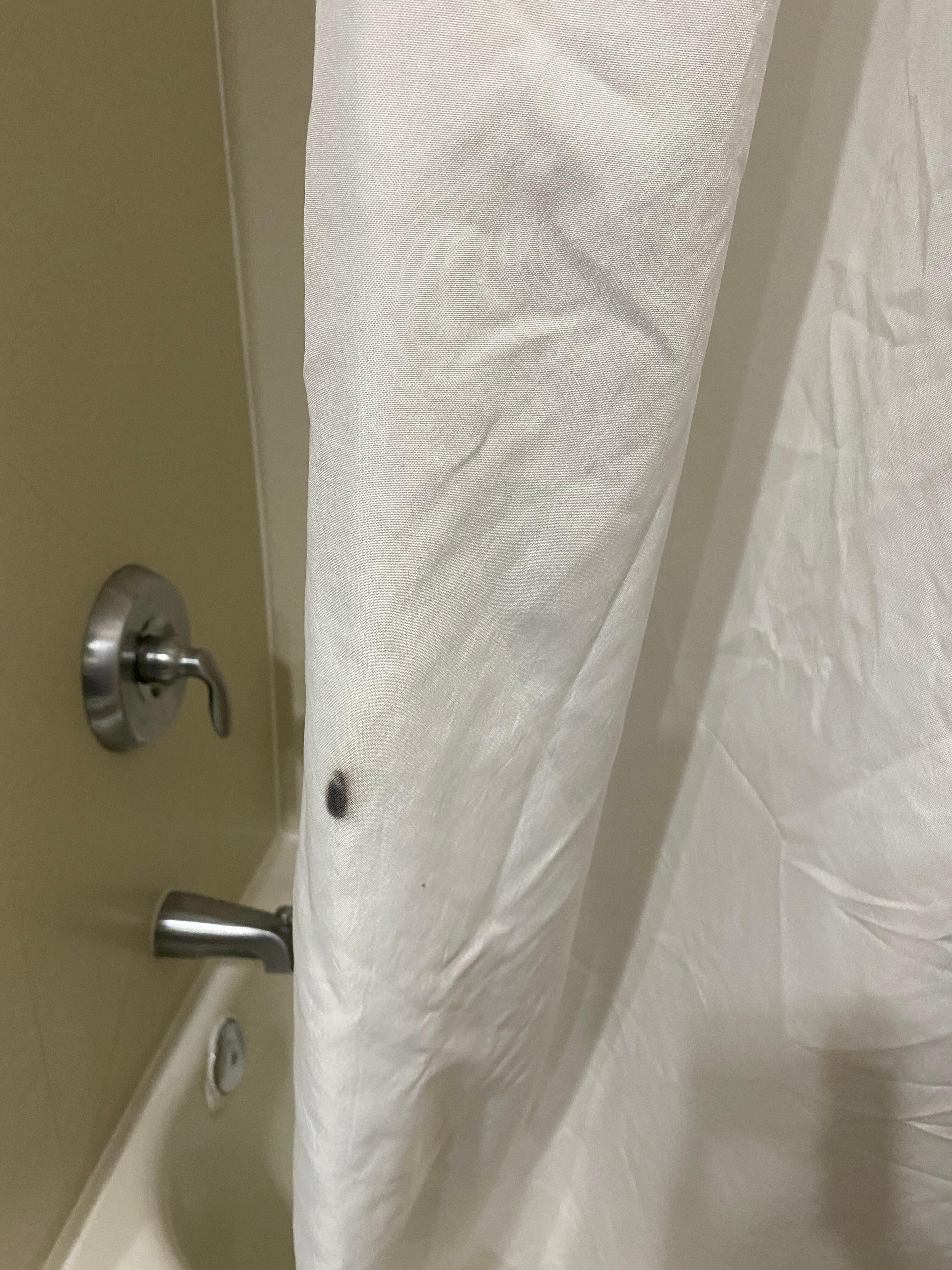 Black spot on shower curtain!