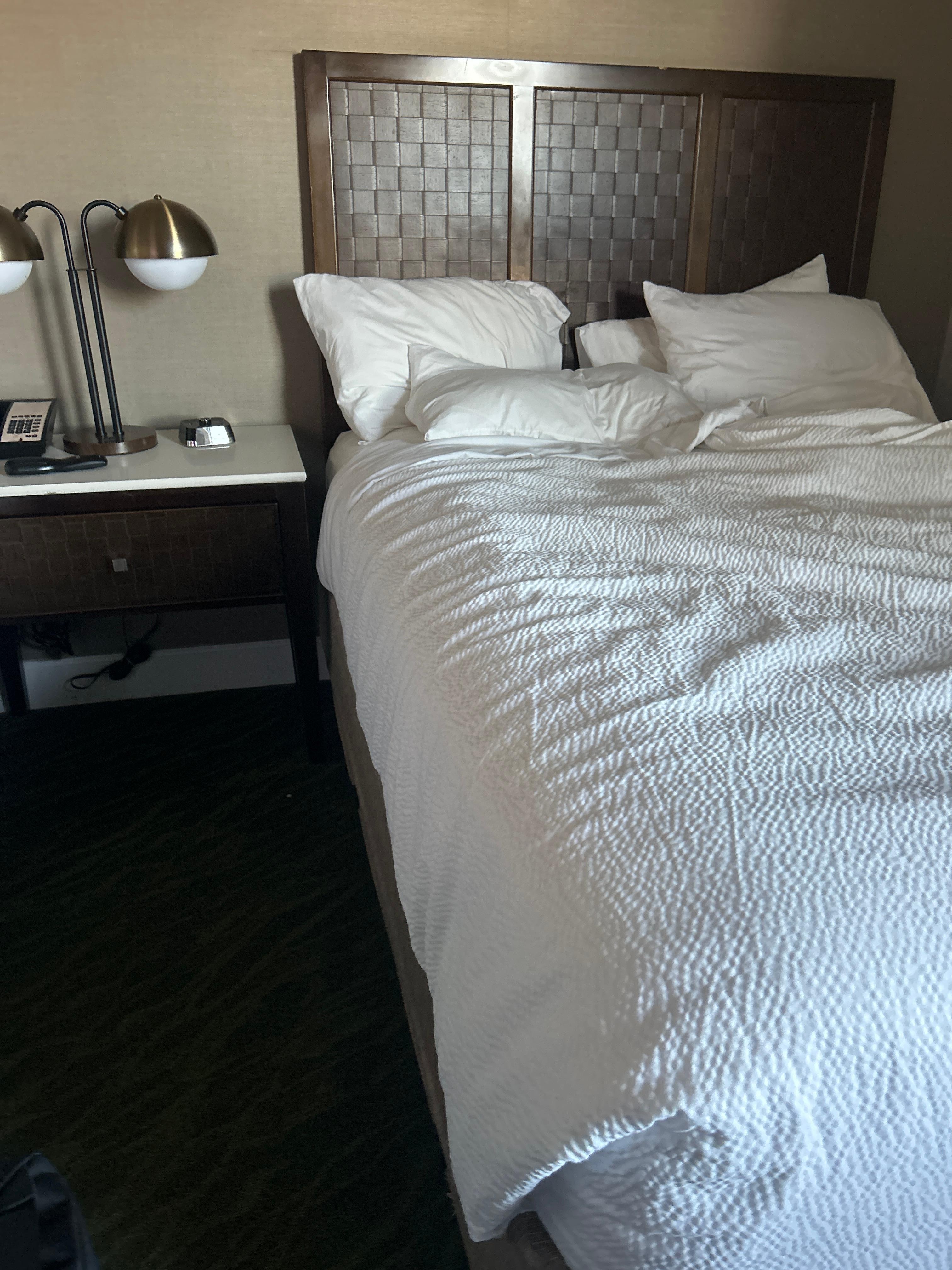 Bed is decent. Pillow is alright. I was dead tired so I didn’t care.