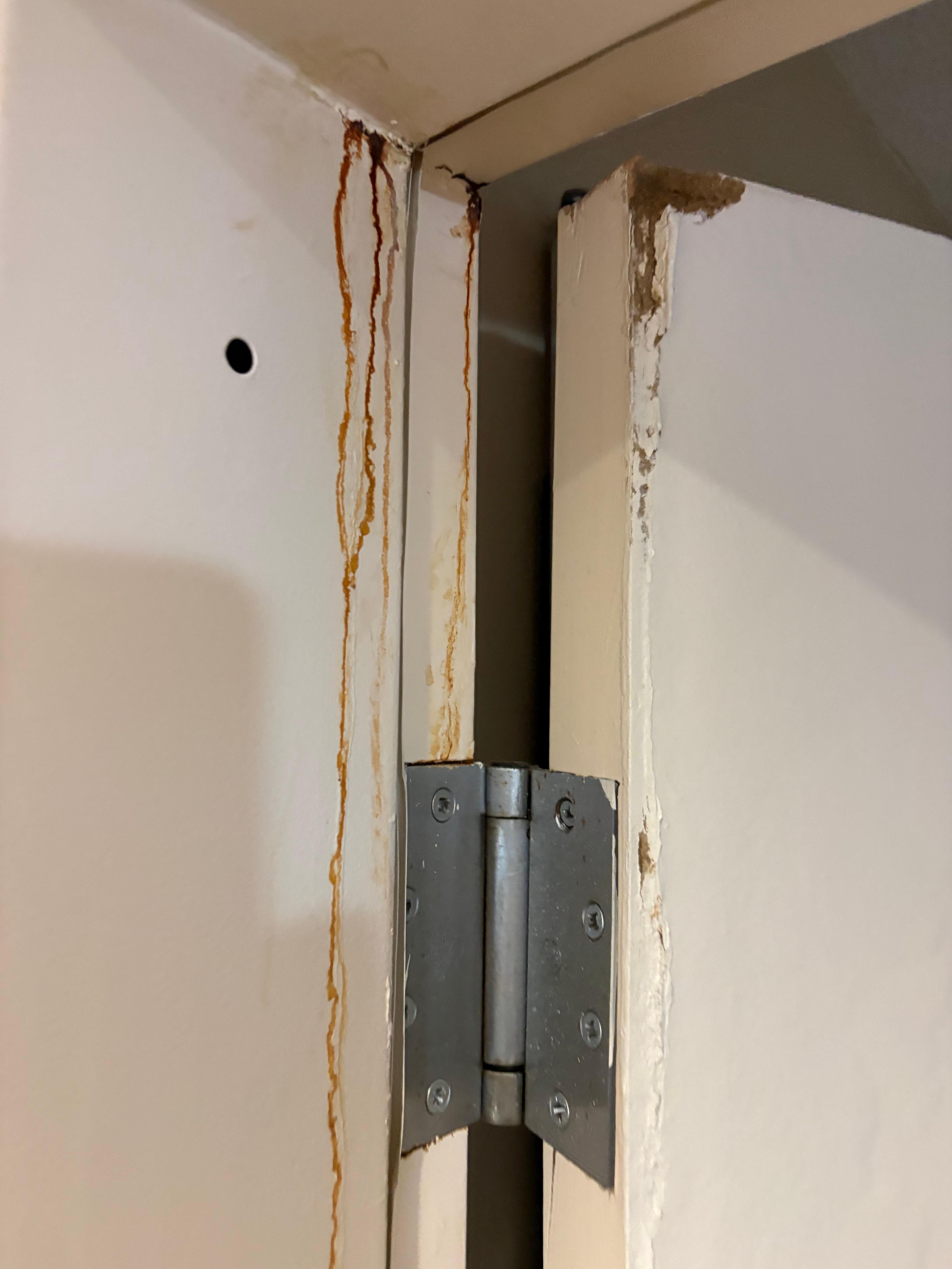 Discoloured marks on the doors 