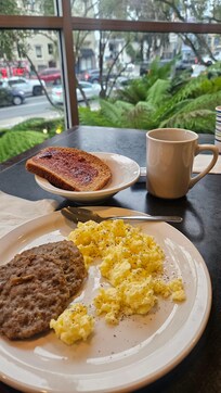 Delicious breakfast with a view.