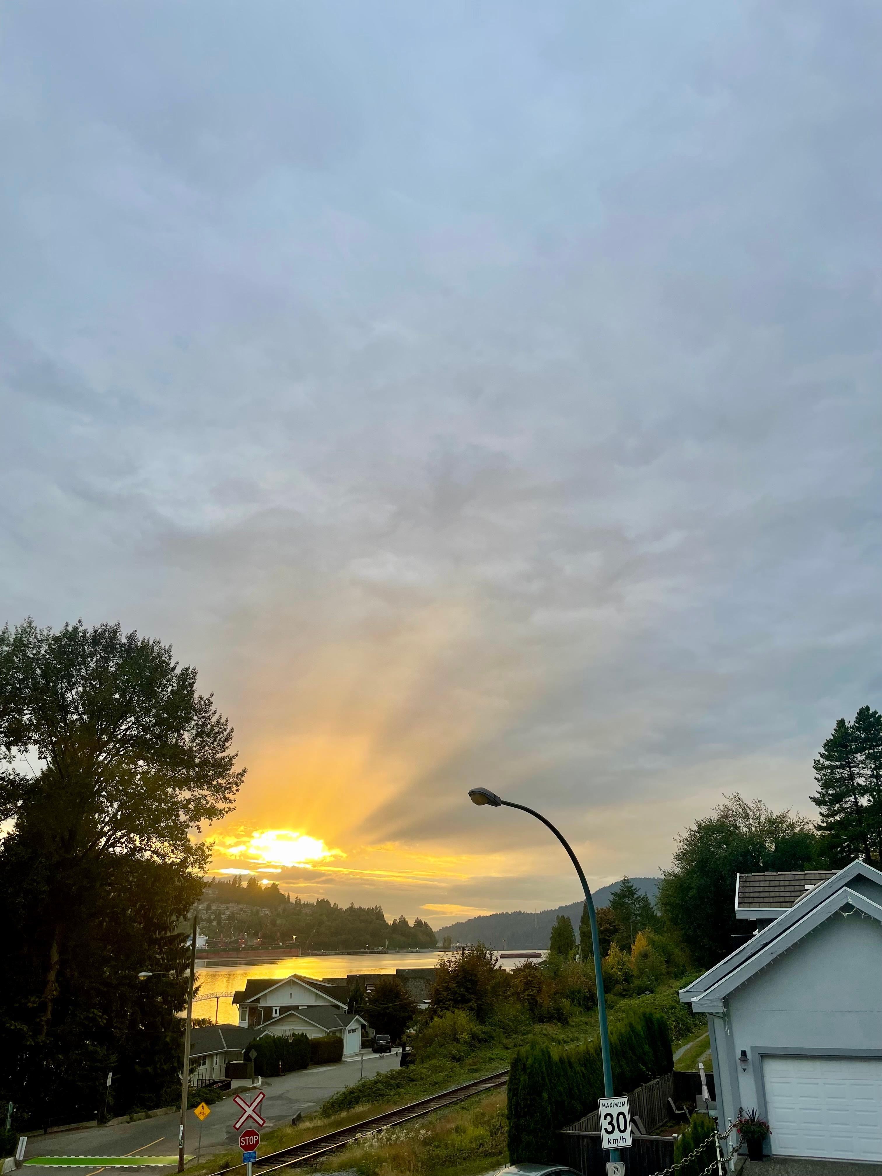 Sunset from across the road at the community centre