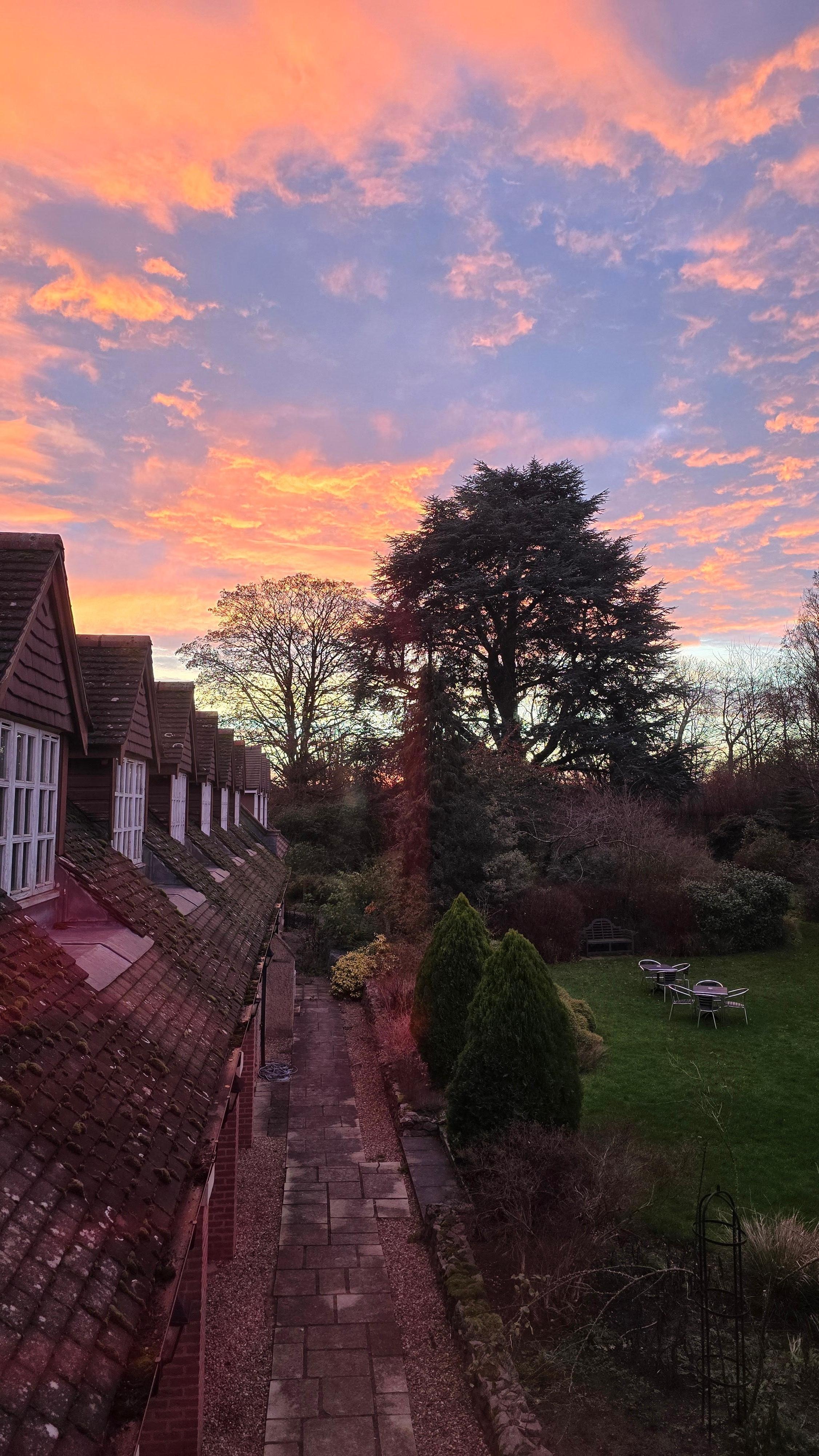 Dawn view out the window