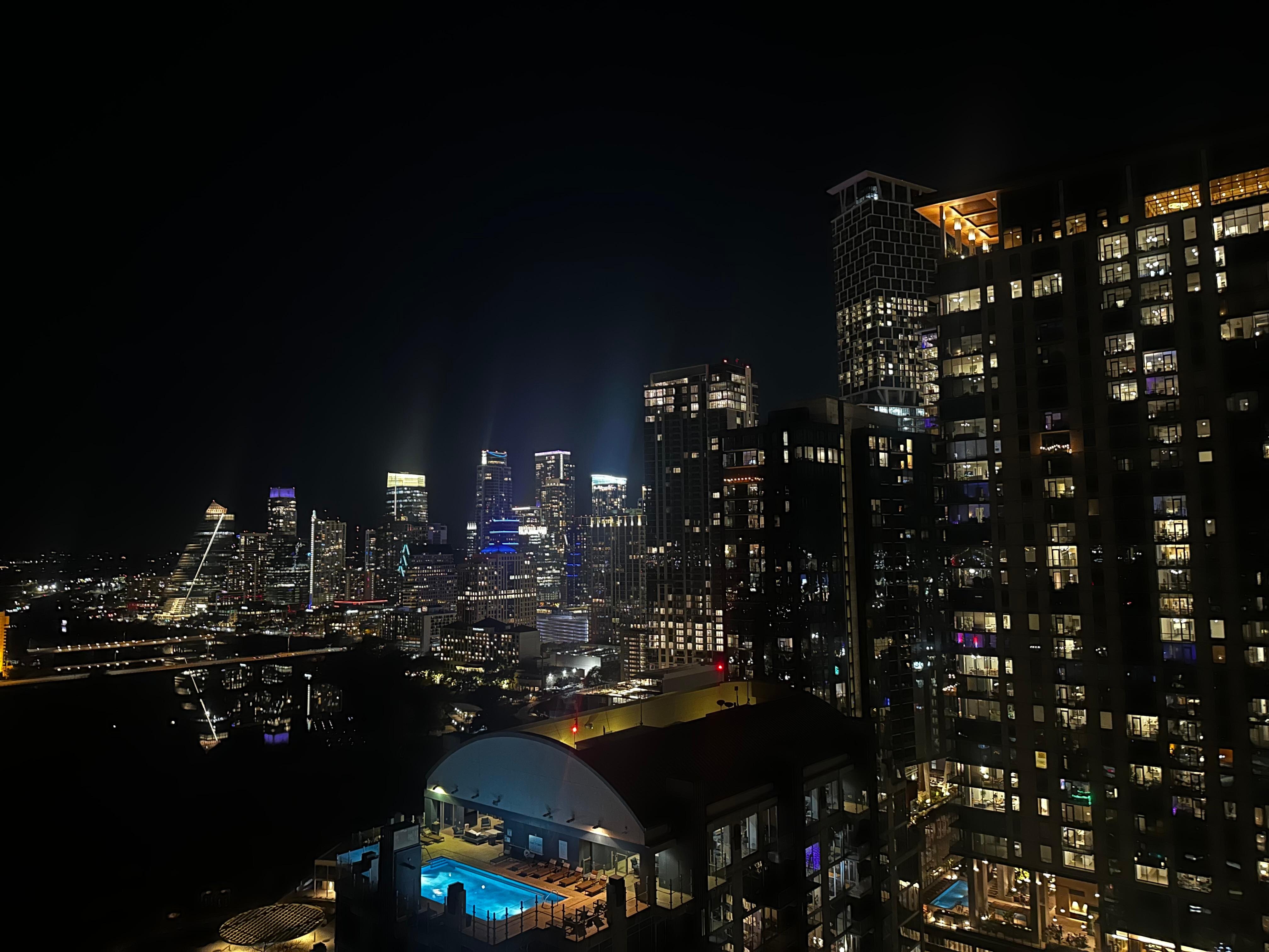 Nighttime view from balcony 