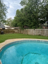 Dirty pool - grass need cutting