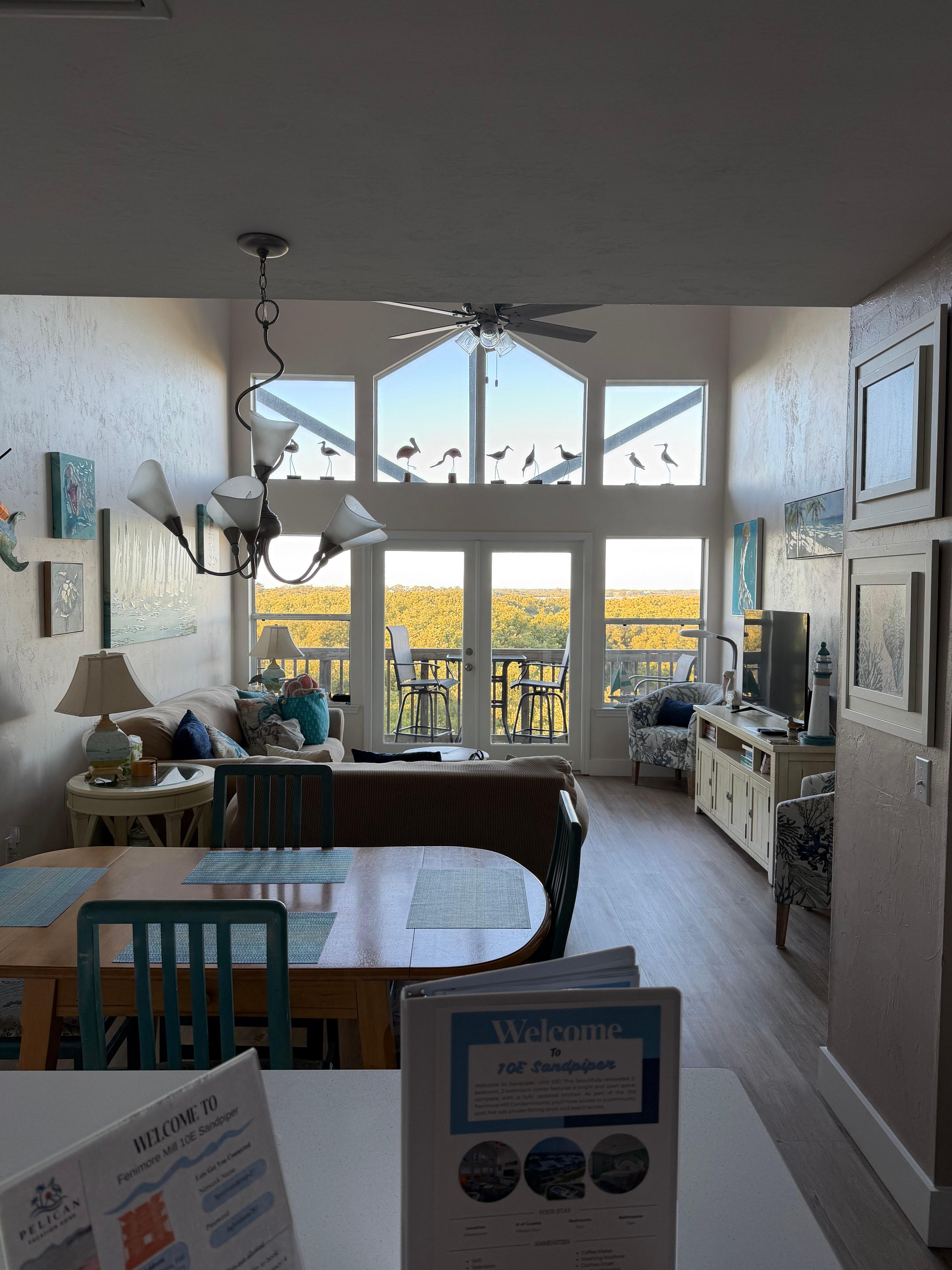 View of living room from kitchen