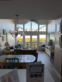 View of living room from kitchen