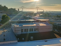 The rooftop balcony view