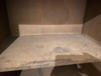 Dusty, unclean shelves