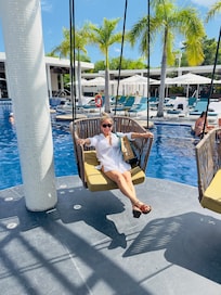 Fun swing at the adults only pool