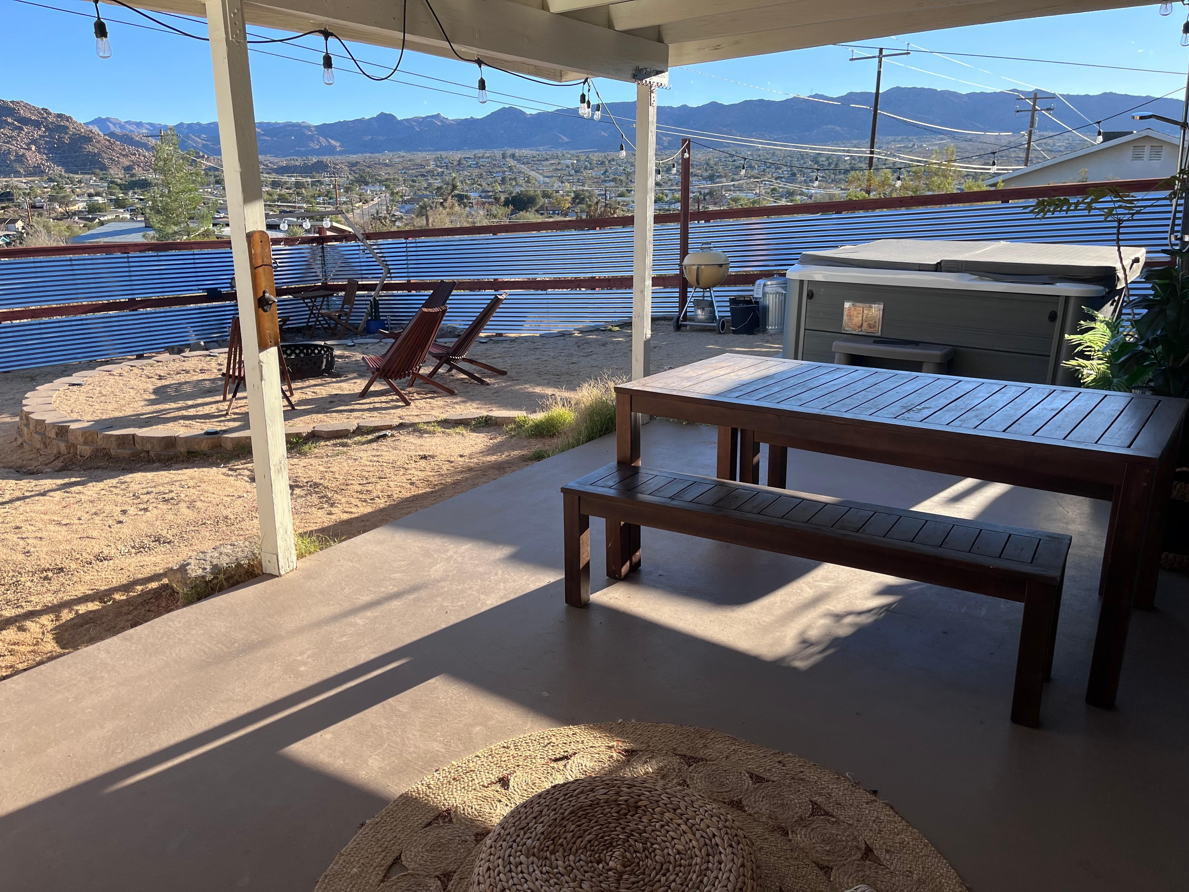 Fire pit and jacuzzi for the win! 